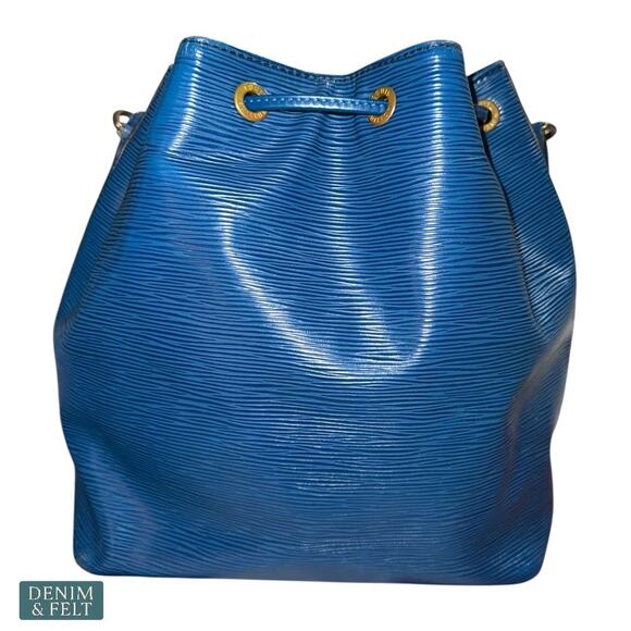 Louis Vuitton Toledo Blue Epi Noé Bucket Shoulder Bag Vintage Leather Drawstring - Picture 7 of 16